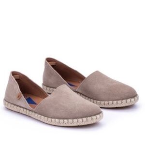 Verbenas | Carmen Shoes Tan Suede Leather Espadrille Flat, Size 7.5